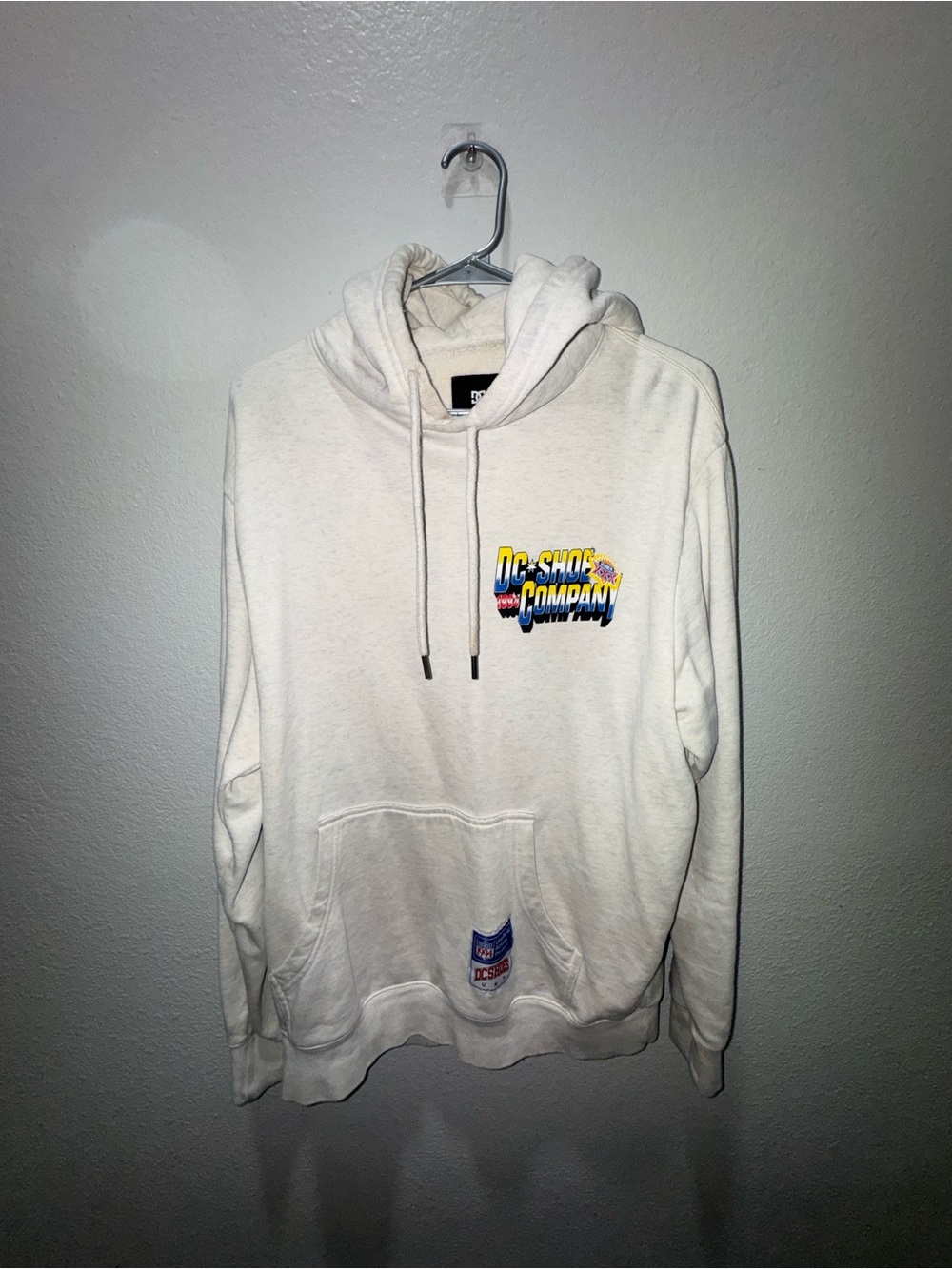 DC Shoes Cream Hoodie with Yellow & Blue Logo